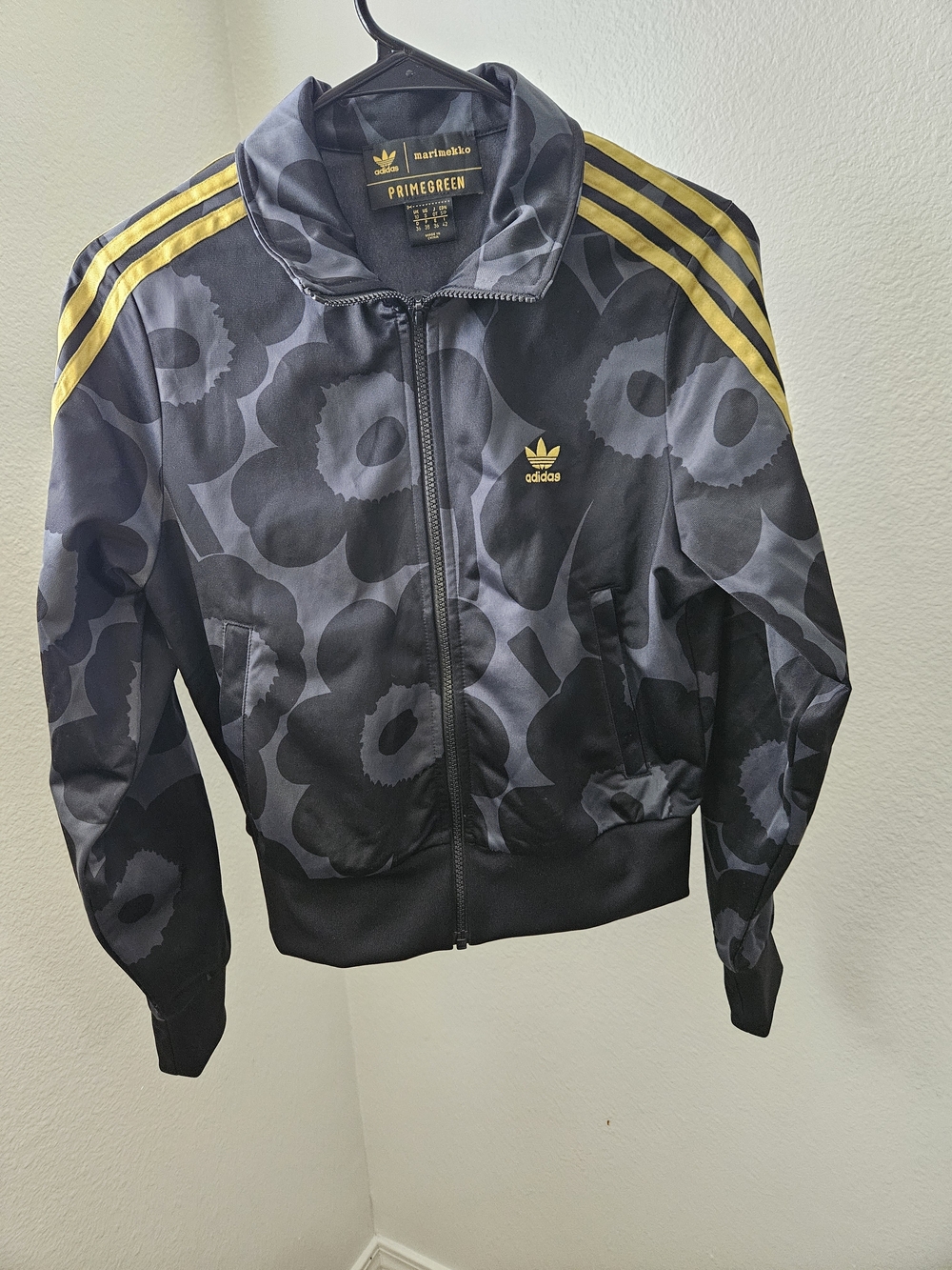 Marimekko x Adidas Black and Yellow Floral Track Jacket